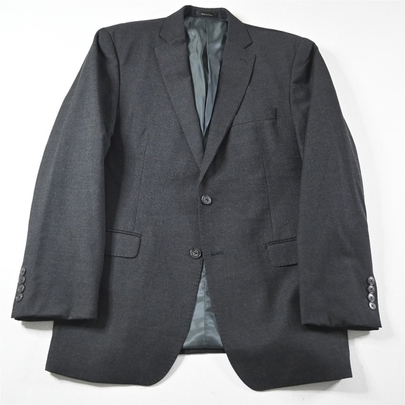 Calvin Klein 40R Gray 100% Wool Flannel Mens Blazer Suit Jacket Sport Coat
